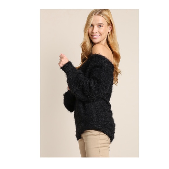 Black Multi-way Soft Sweater Pullover - Picture 2 of 16